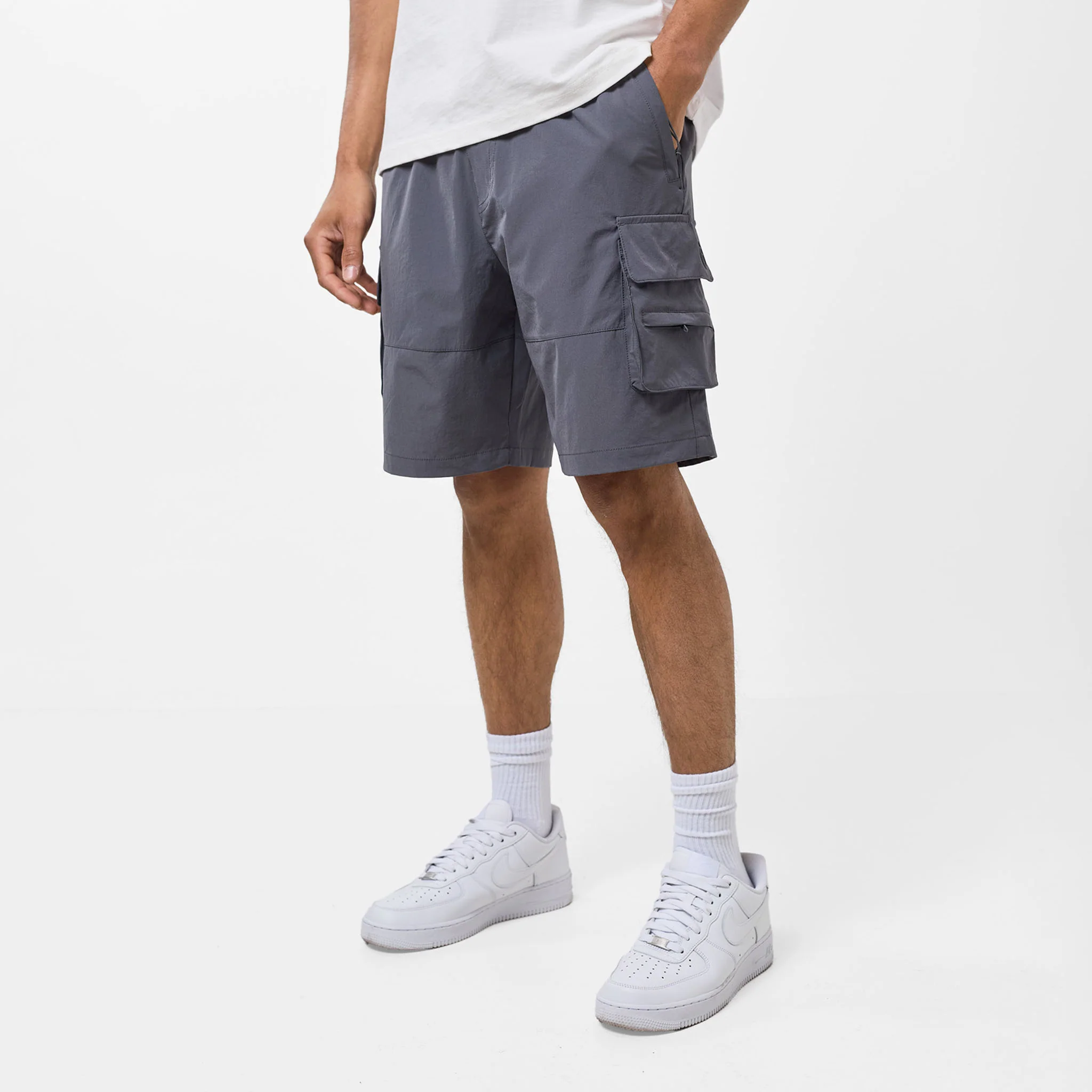 Stretch Tech Cargo Short | Grey - Faded
