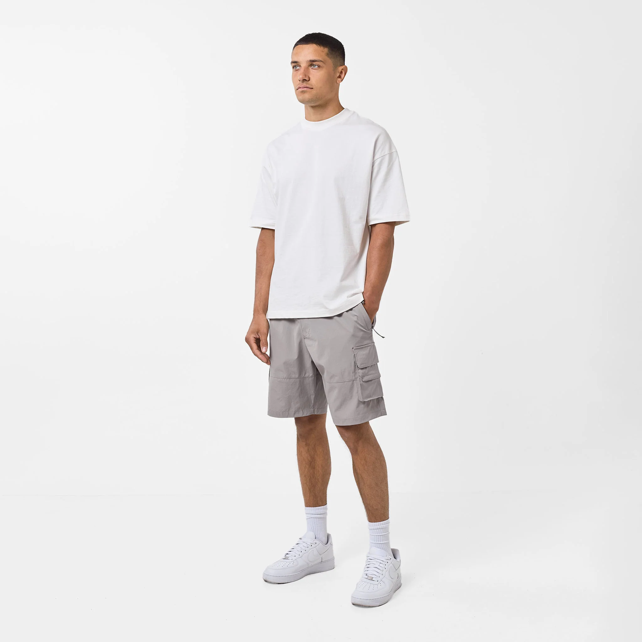 Stretch Tech Cargo Short | Stone - Faded