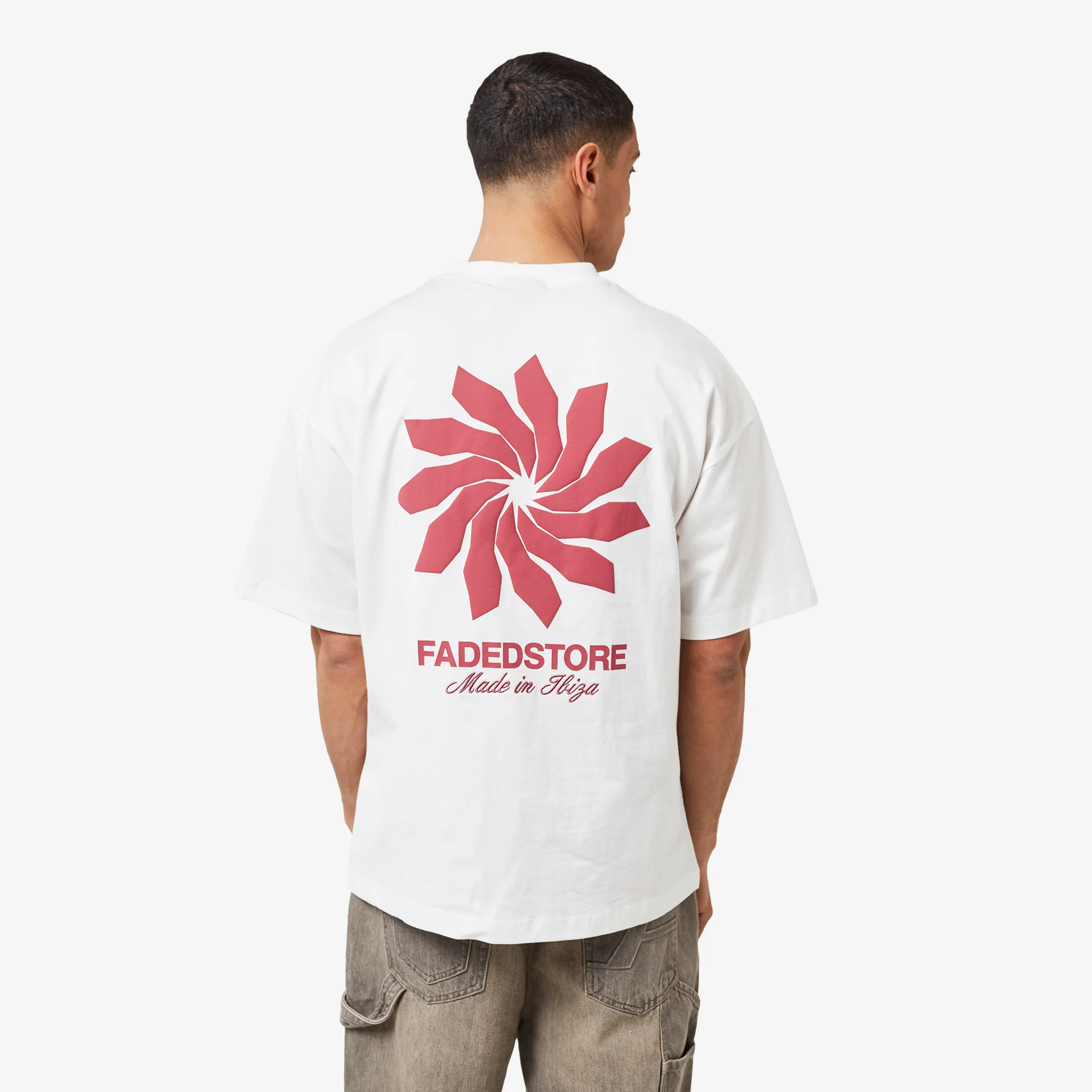 Tribal Flower T-Shirt | Off White - Faded