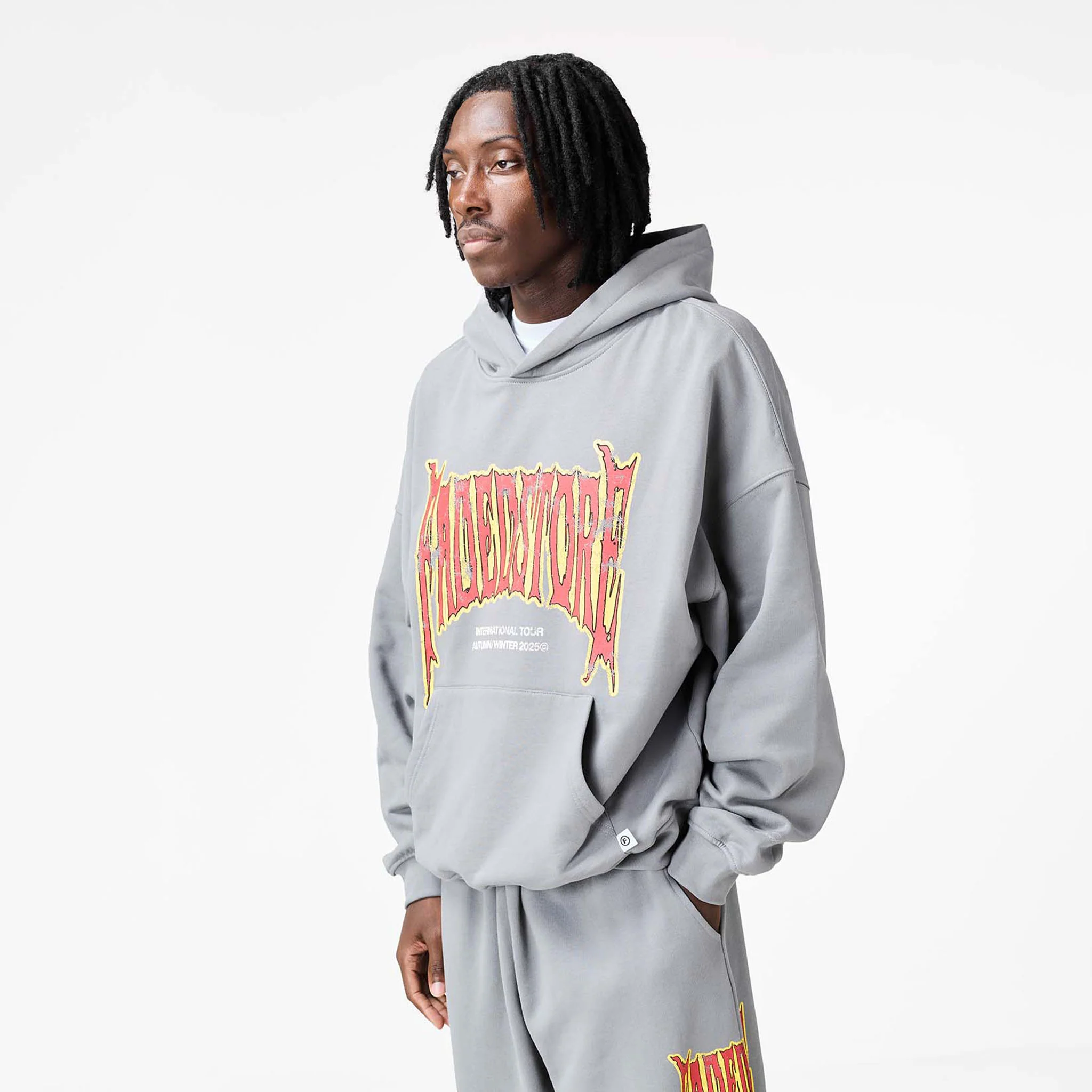 Blackletter Hoodie | Mid Grey - Faded