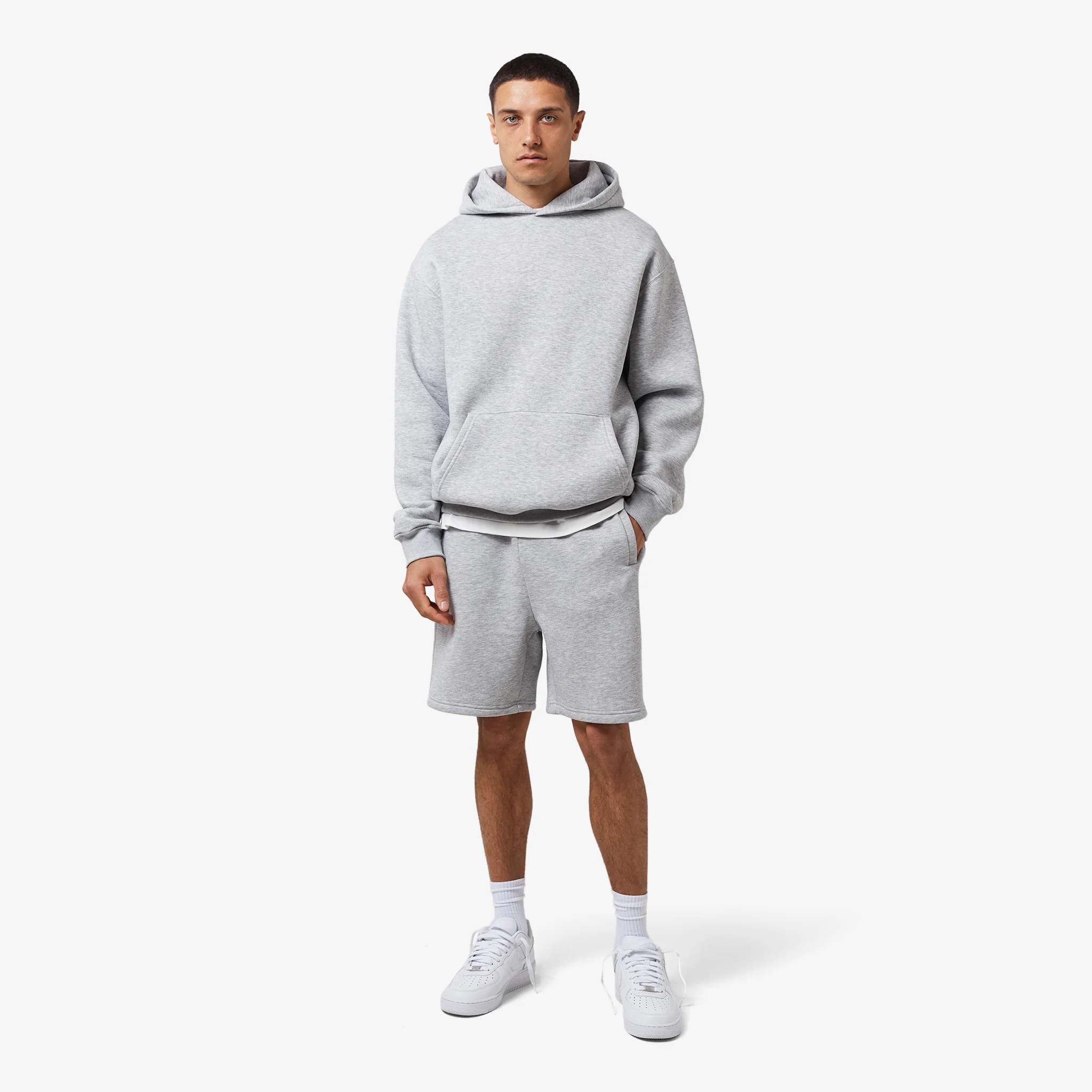 Box Fit Hoodie Twinset | Grey Marl - Faded