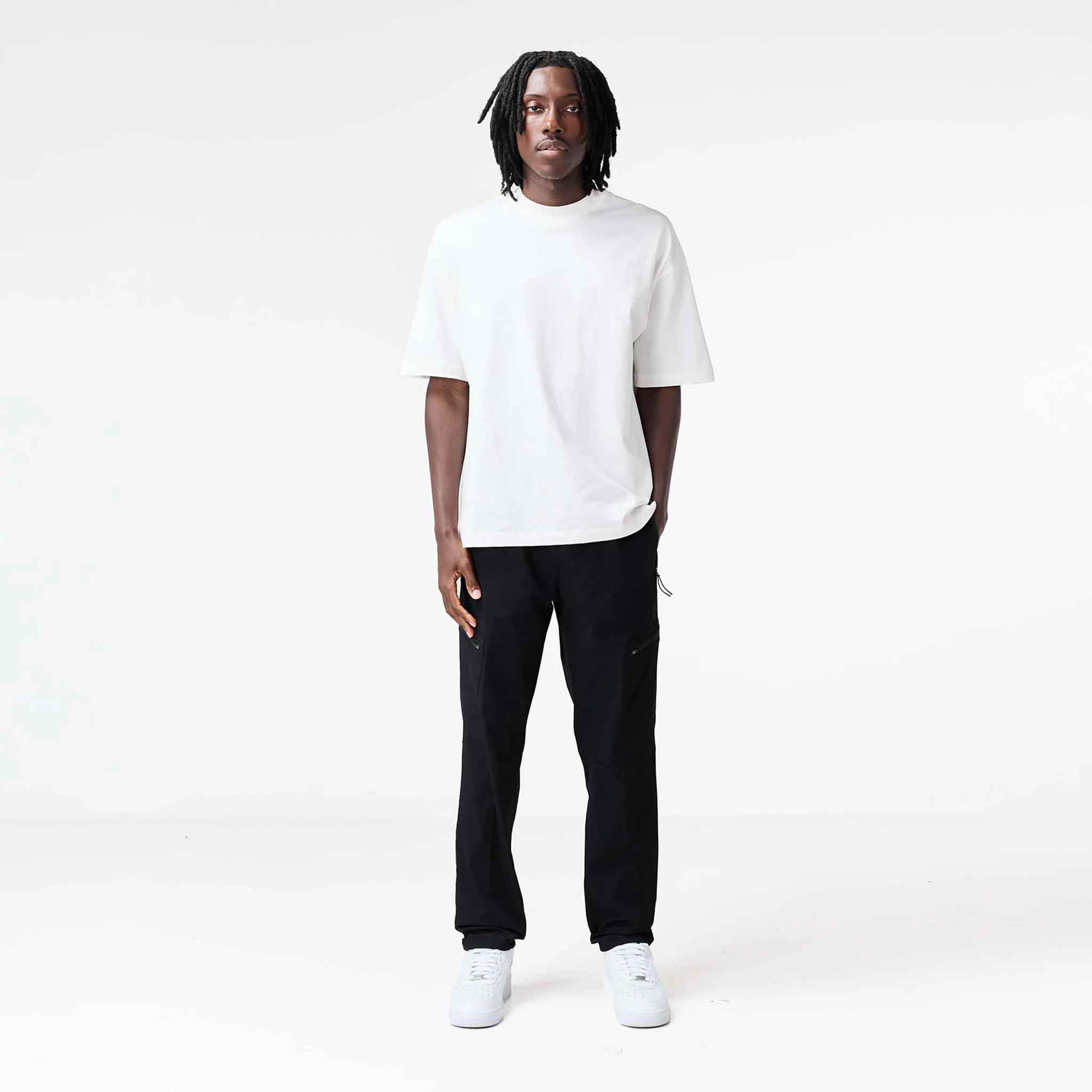 Stretch Tech Open Hem Cargo Pant | Black - Faded