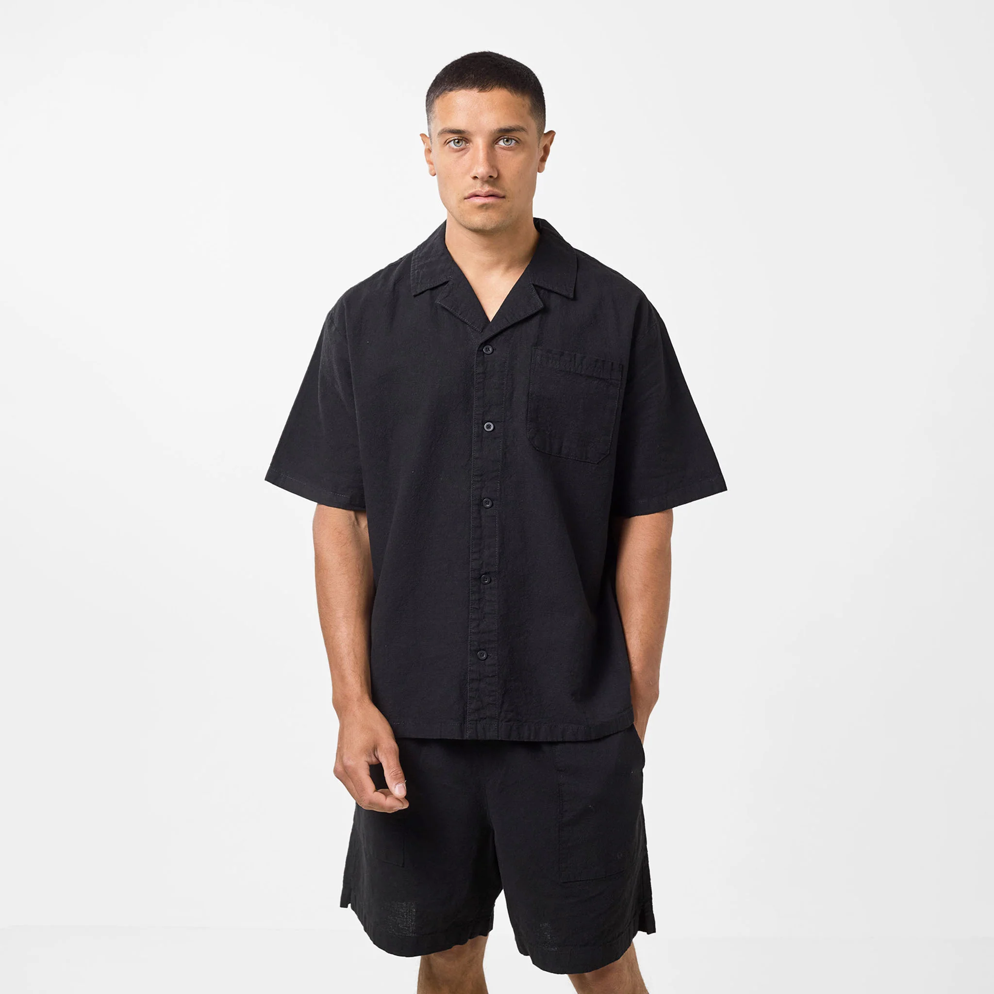 Linen Short | Black - Faded