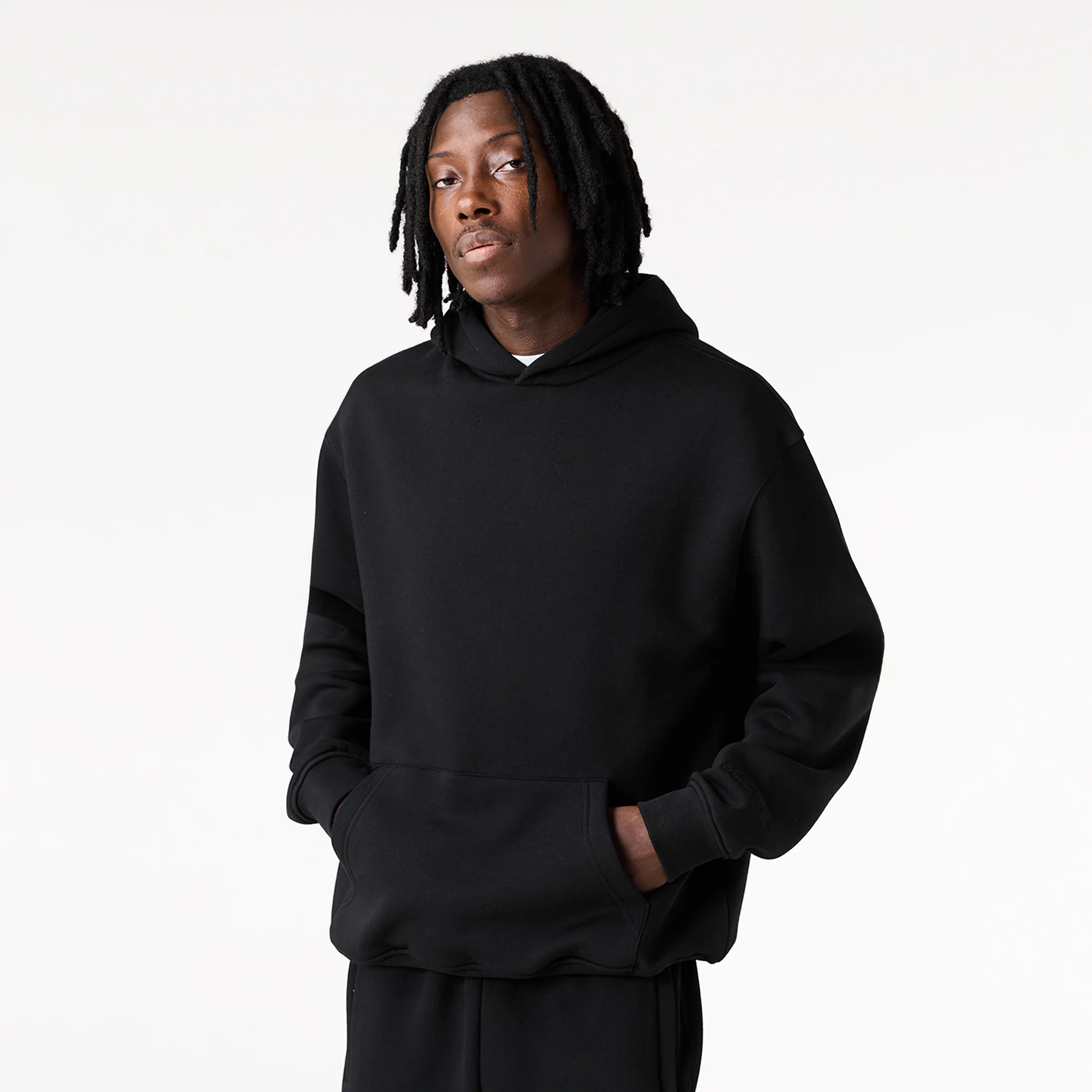 Box Fit Hoodie | Black - Faded