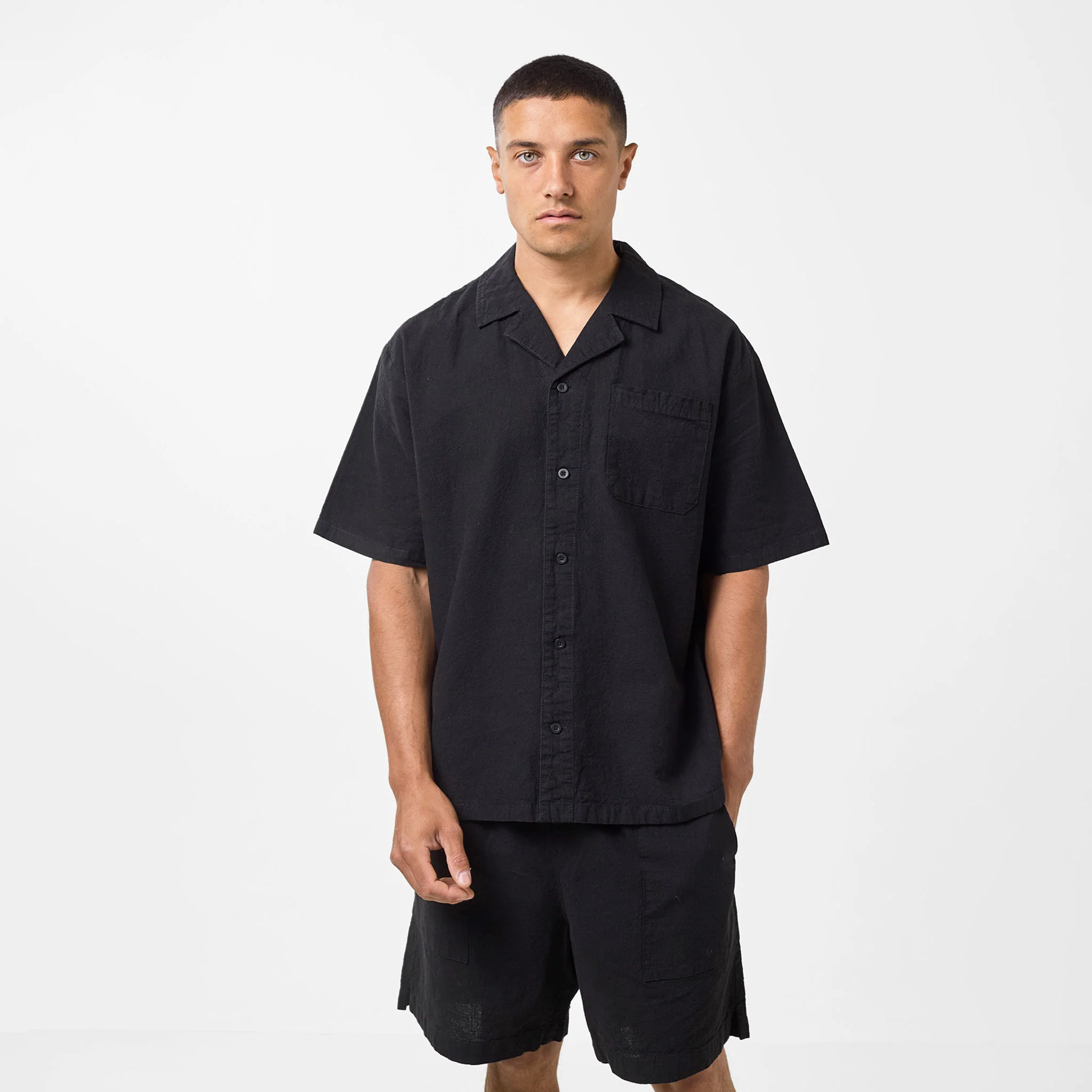 Linen Shirt | Black - Faded
