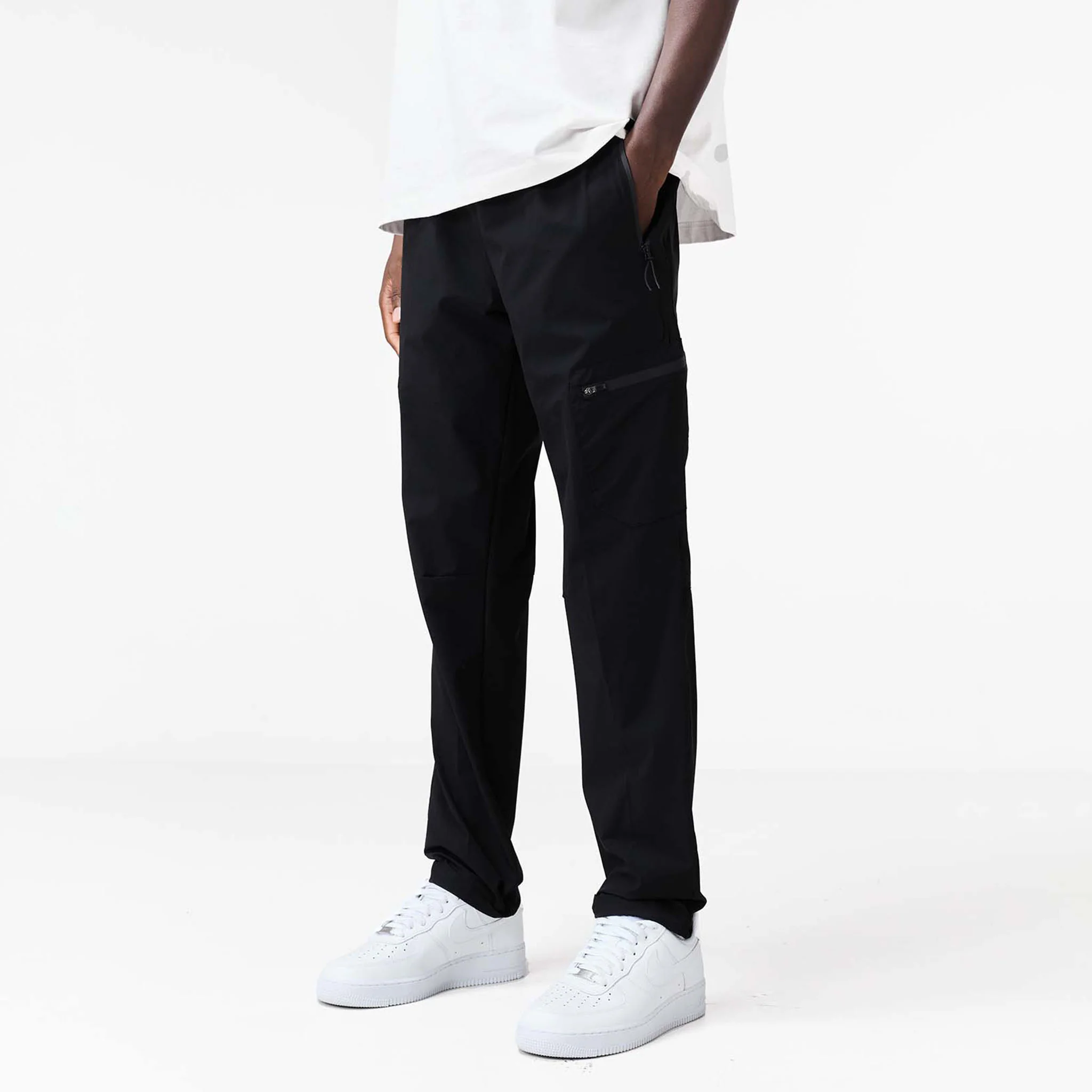 Stretch Tech Open Hem Cargo Pant | Black - Faded