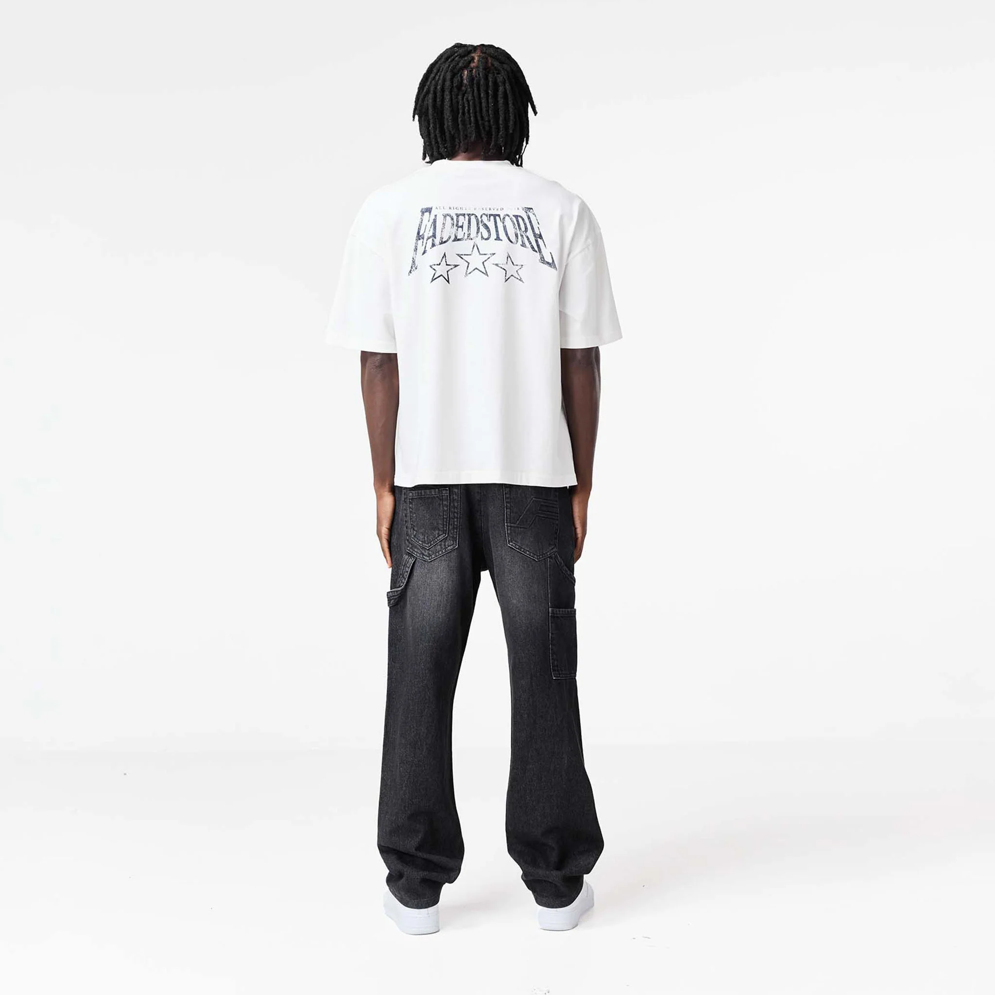 Stars T-Shirt | Off White - Faded