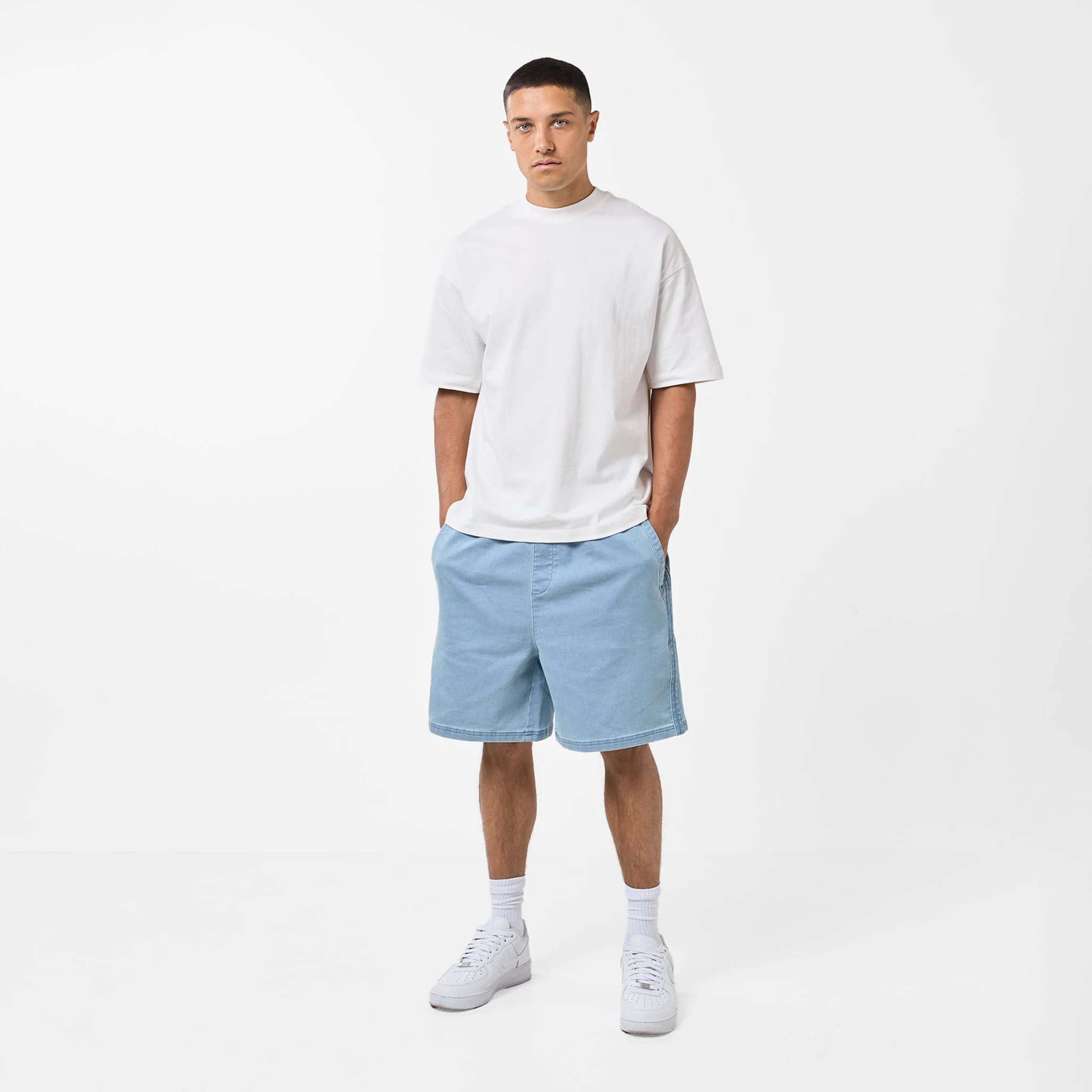 Core Essential Short | Washed Blue - Faded