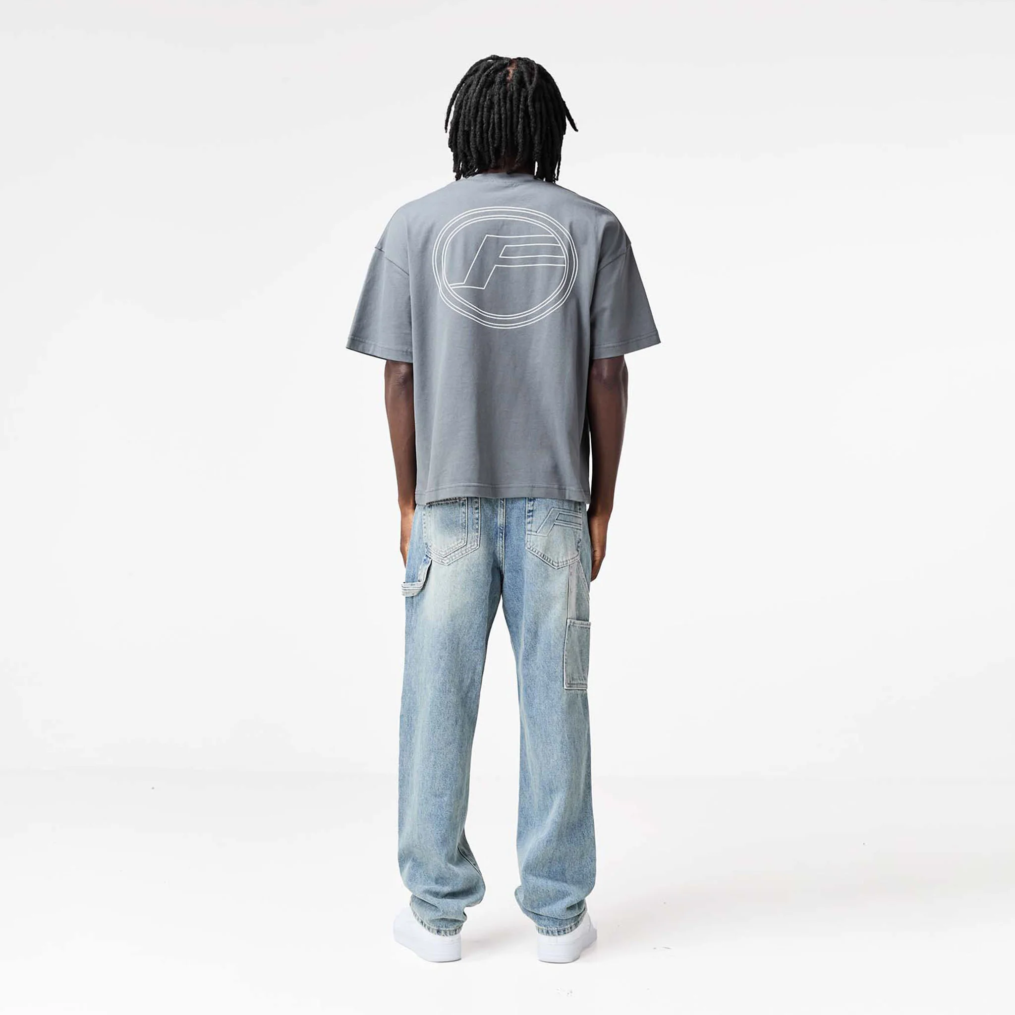 Puff Print Logo T-Shirt | Charcoal Marl - Faded