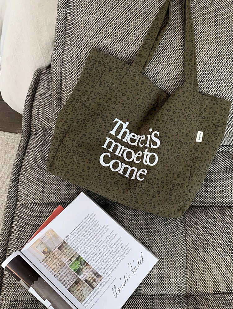 Store Faded Retro Dark Green Leopard Canvas Tote - Oversized Slouchy Shoulder Bag - Faded