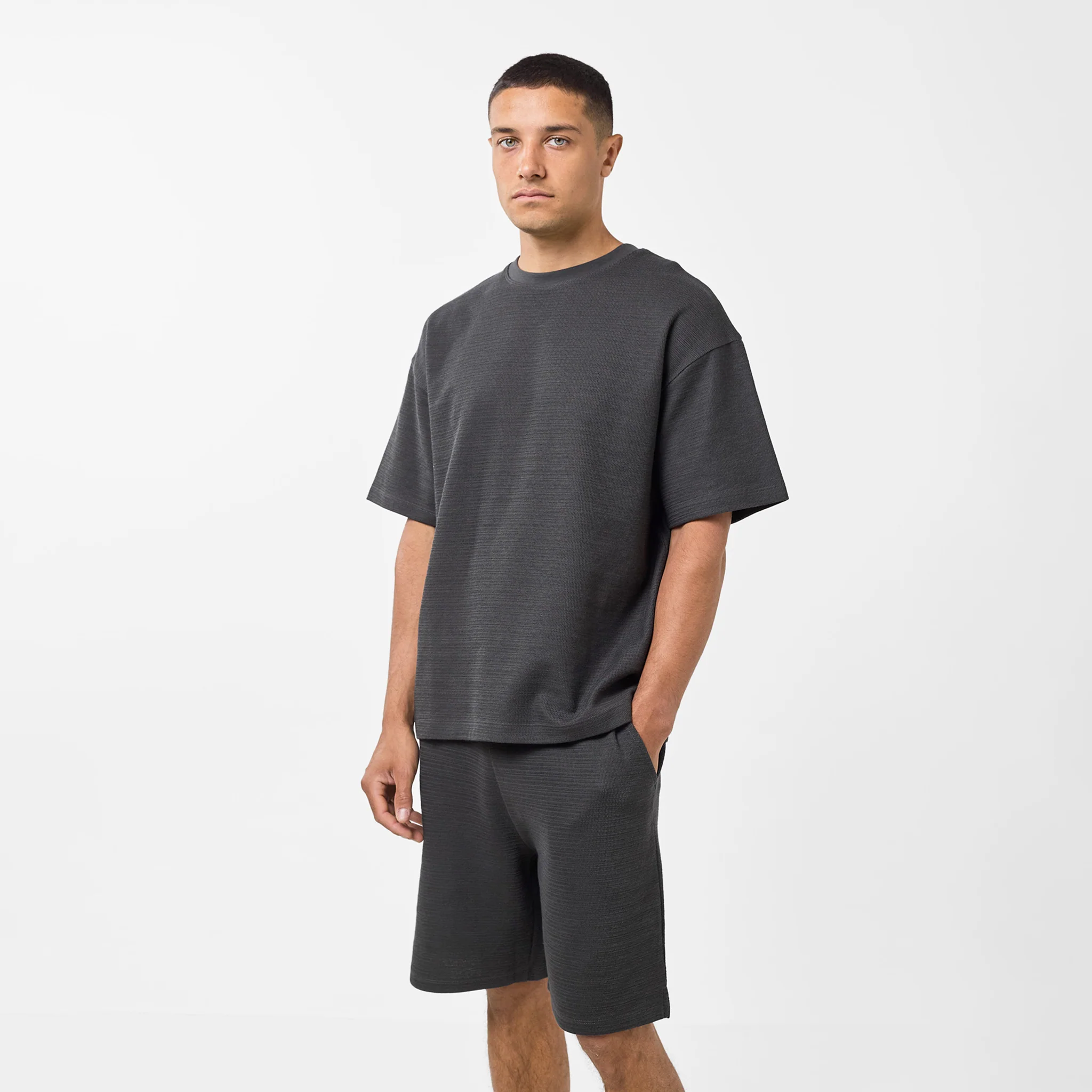 Tonal Knitted Twinset | Black - Faded