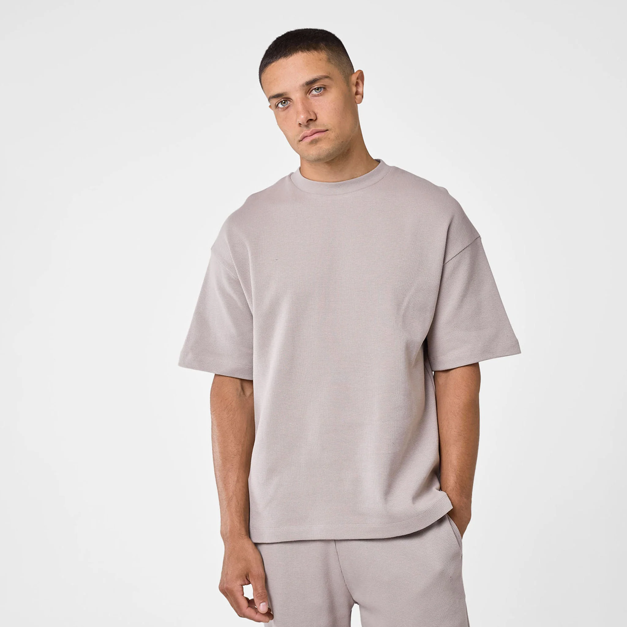 Waffle T-Shirt | Stone - Faded