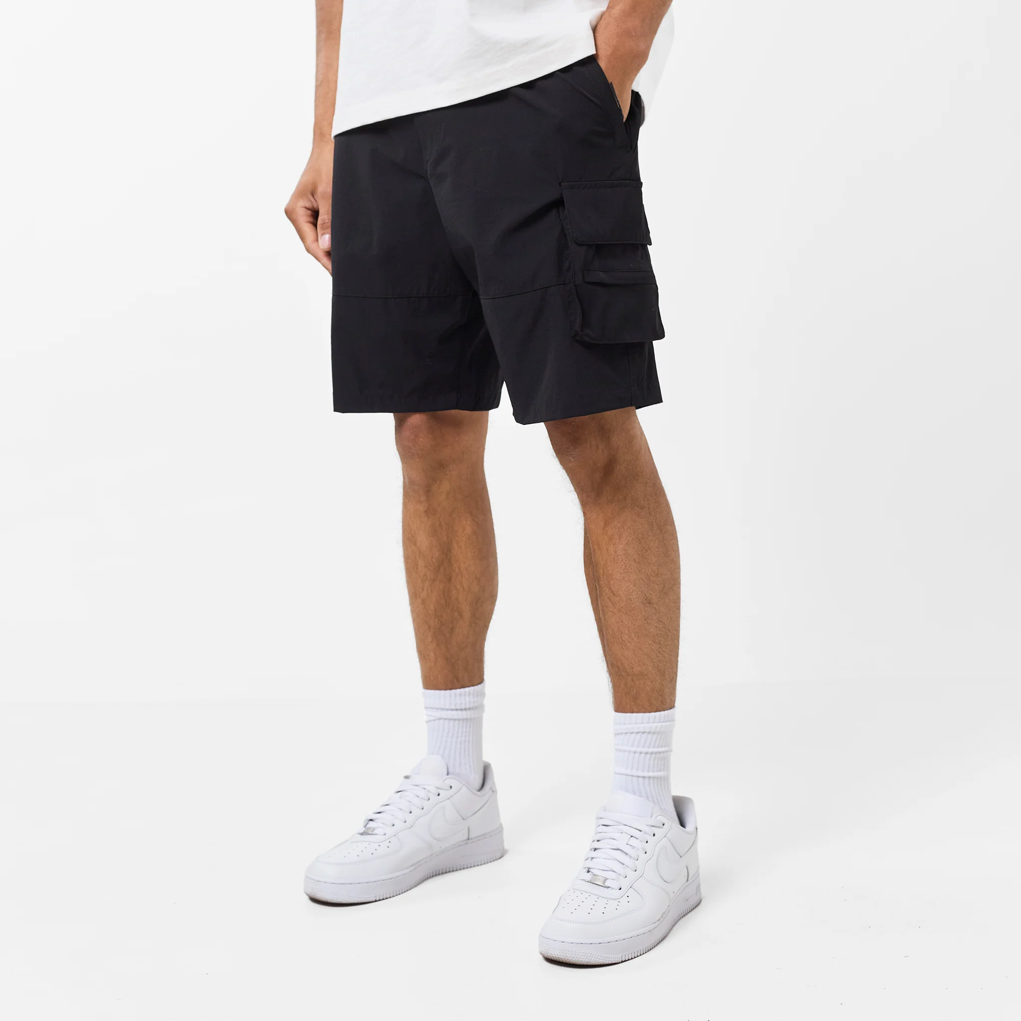 Stretch Tech Cargo Short | Black - Faded