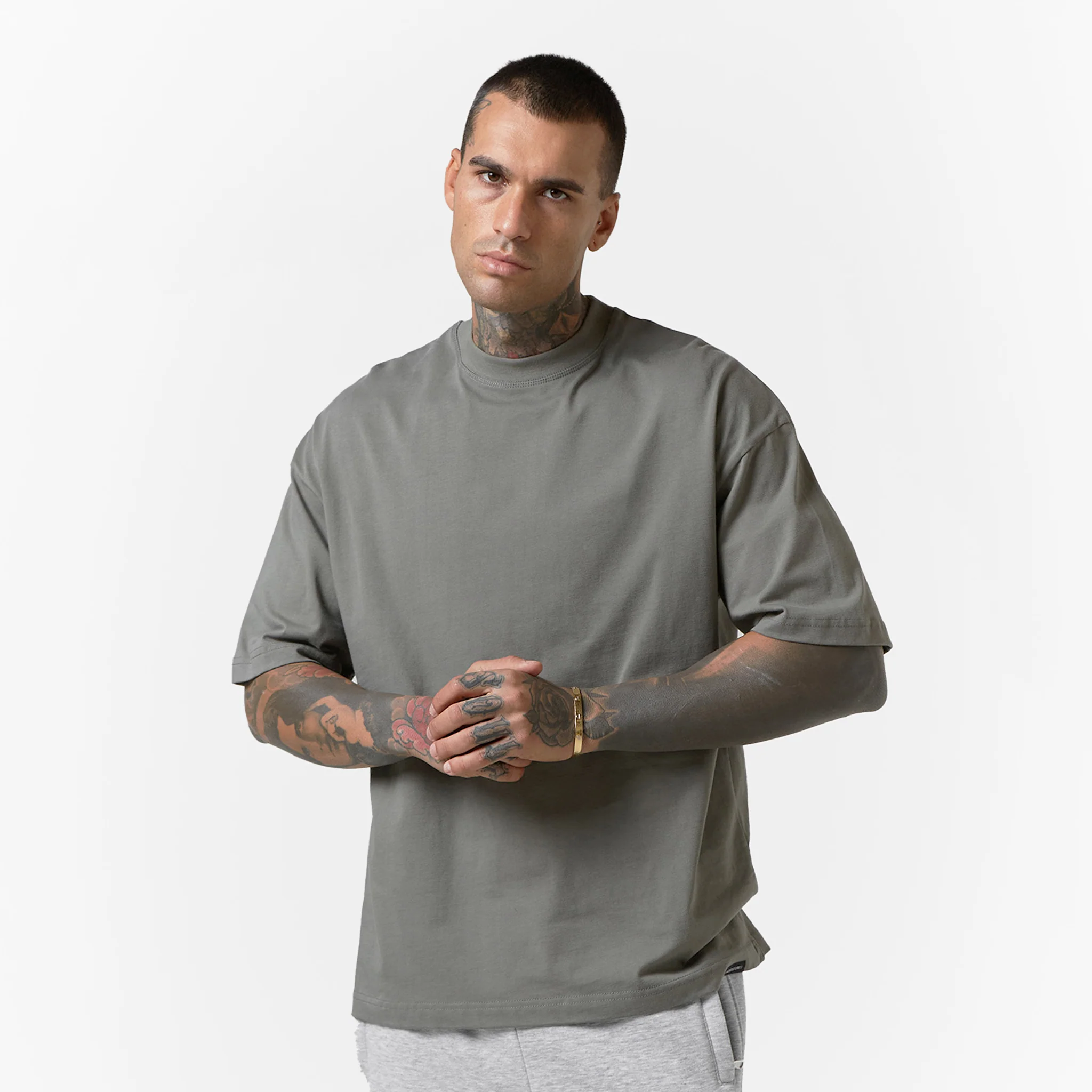 Box Fit T-Shirt | Olive Smoke - Faded