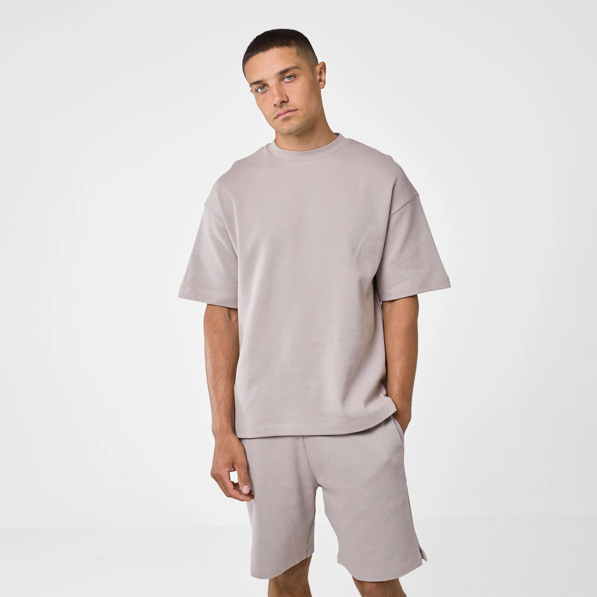 Waffle Twinset | Stone - Faded