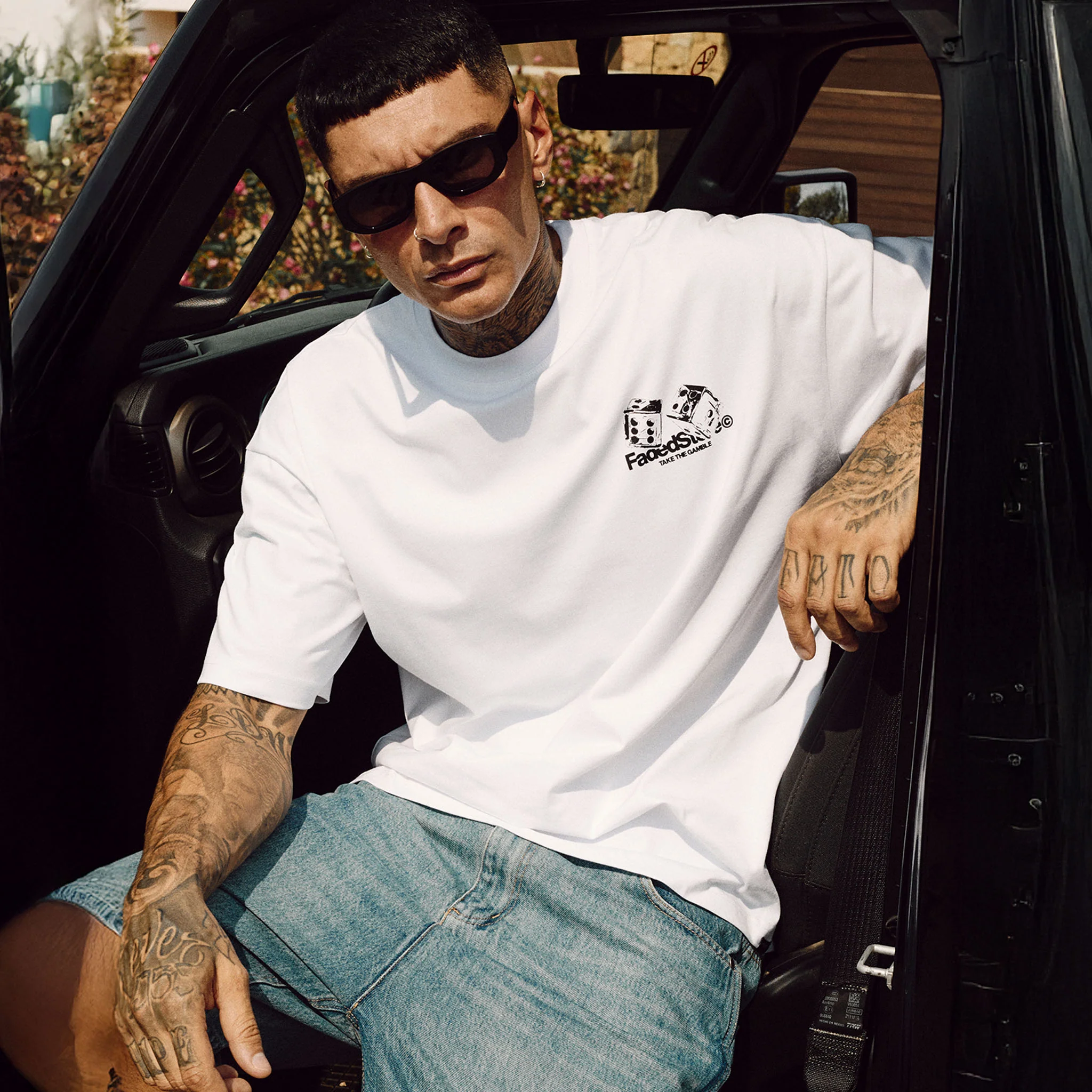 Take The Gamble T-Shirt | White - Faded