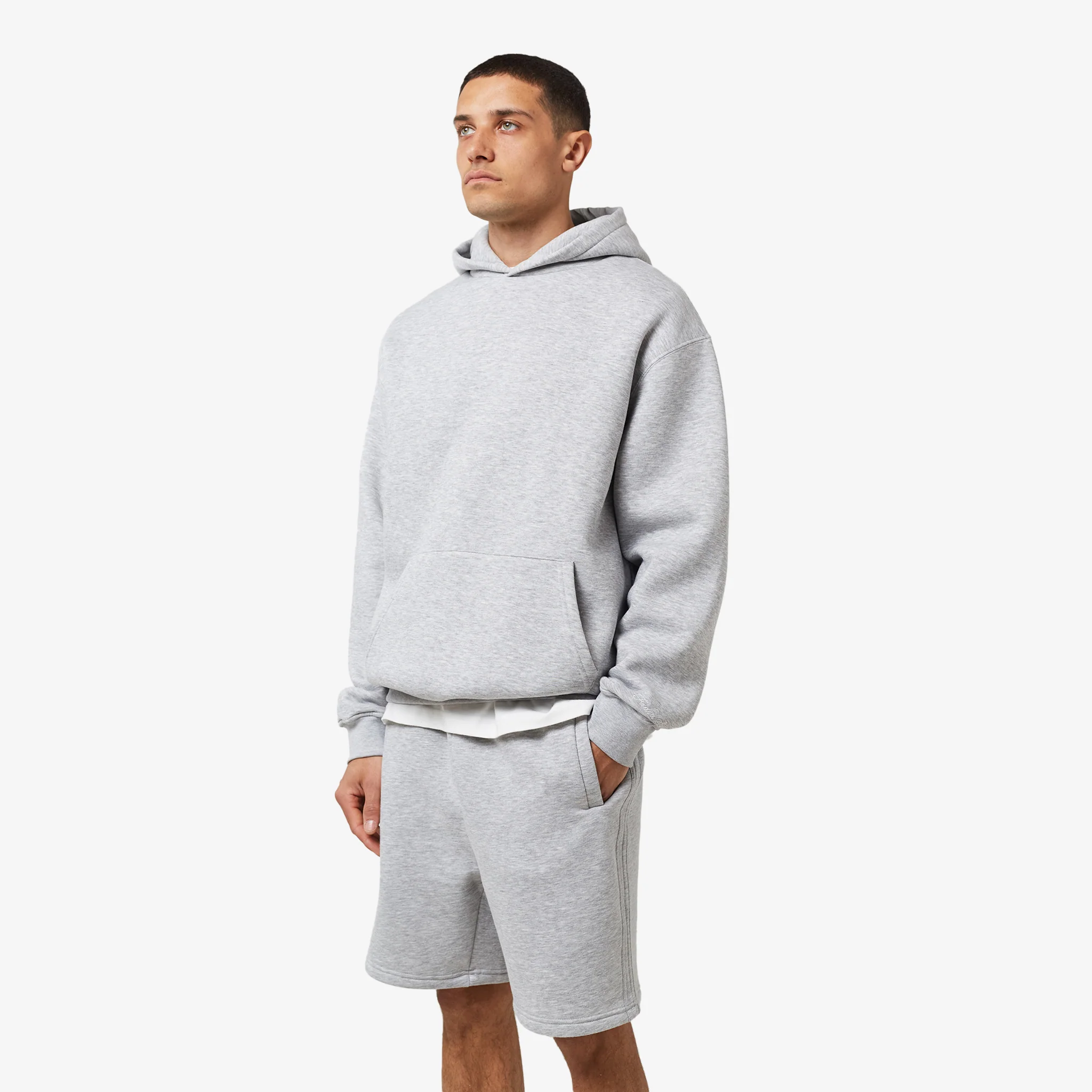 Box Fit Hoodie Twinset | Grey Marl - Faded