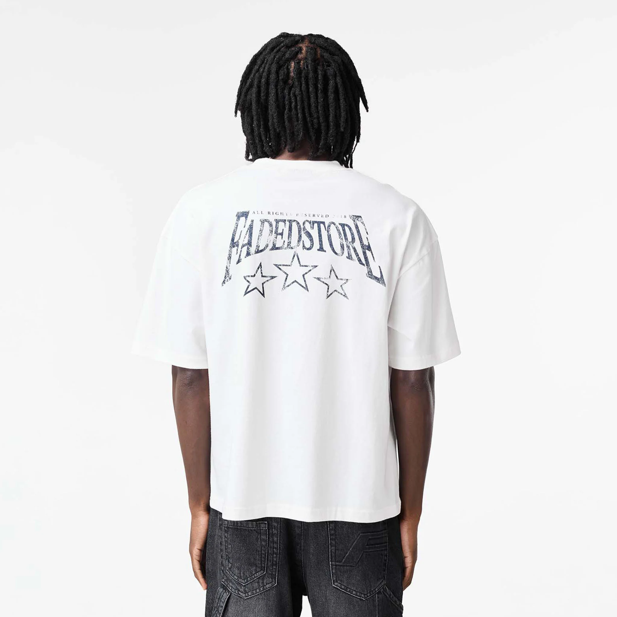 Stars T-Shirt | Off White - Faded