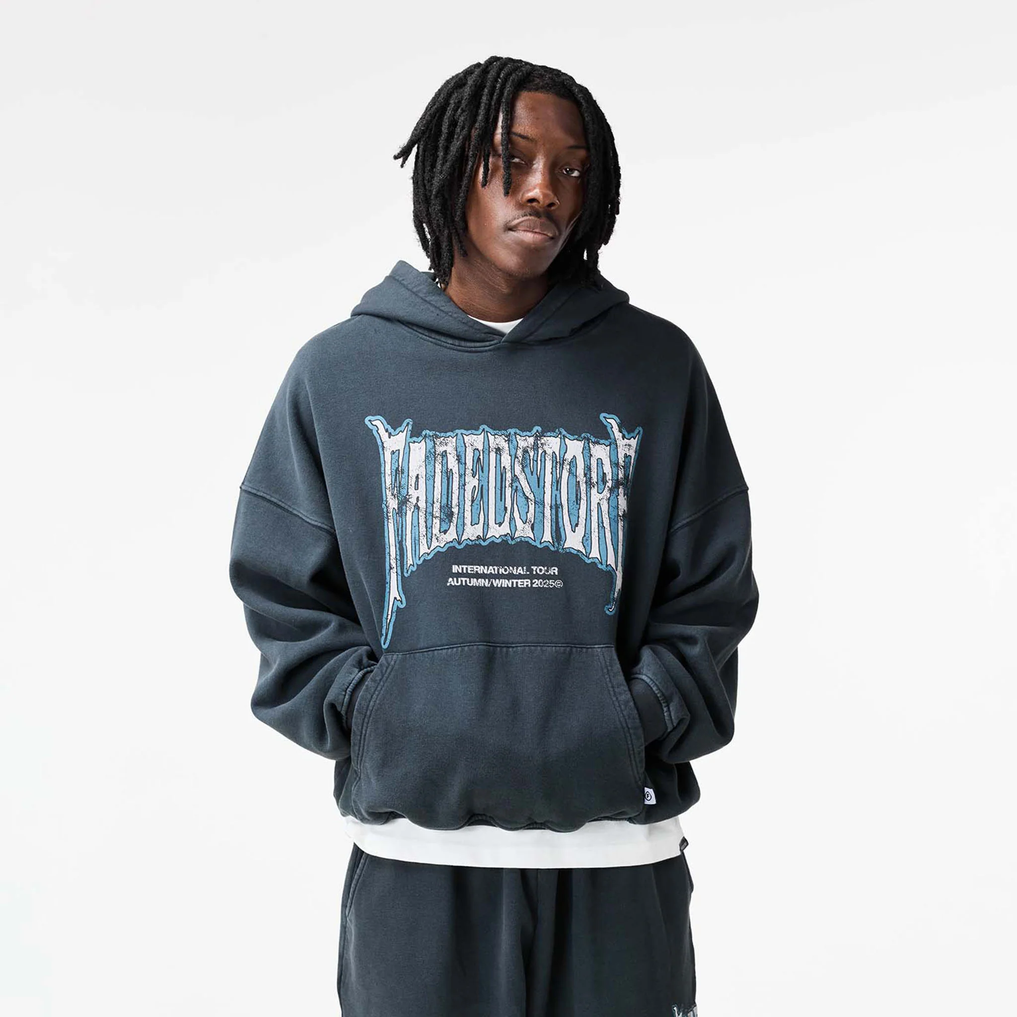 Blackletter Hoodie | Washed Black - Faded