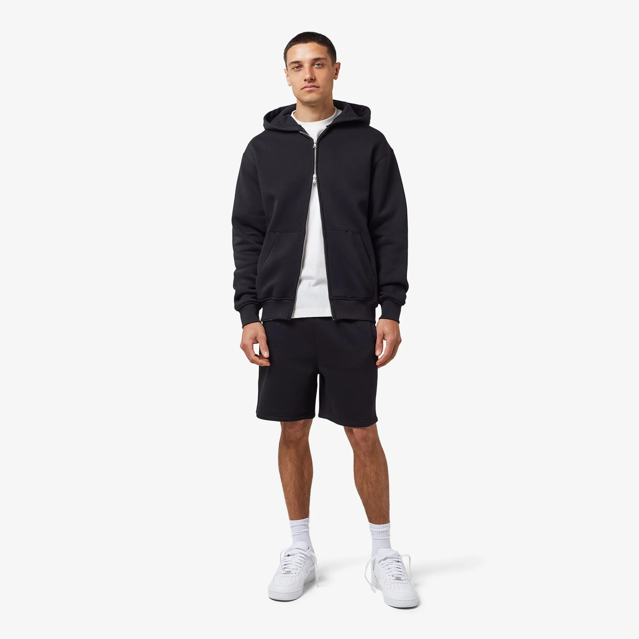 Full Zip Twinset | Black - Faded