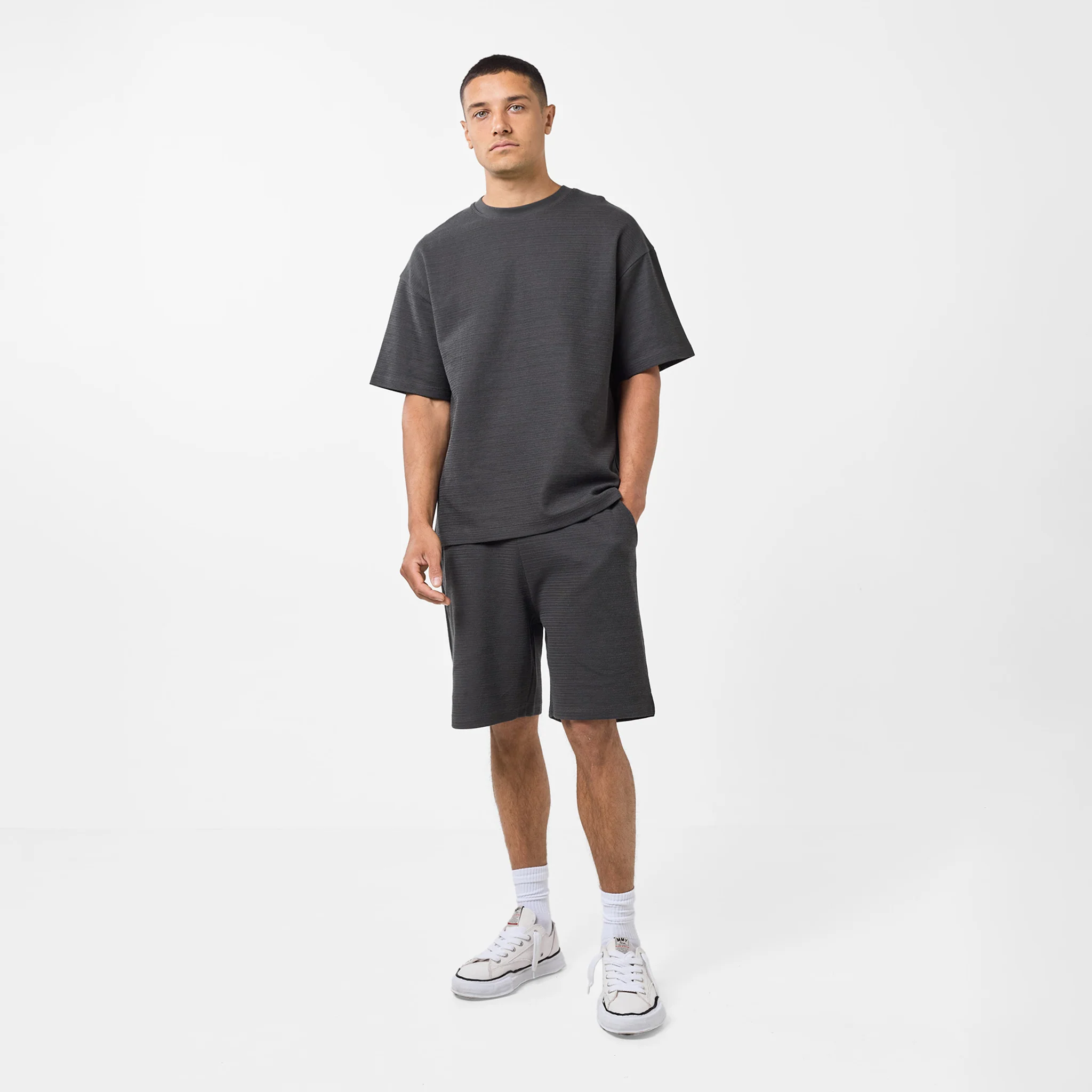 Tonal Knitted Twinset | Black - Faded