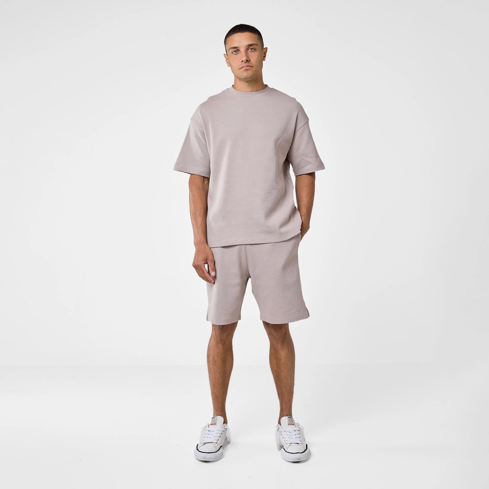 Waffle Twinset | Stone - Faded