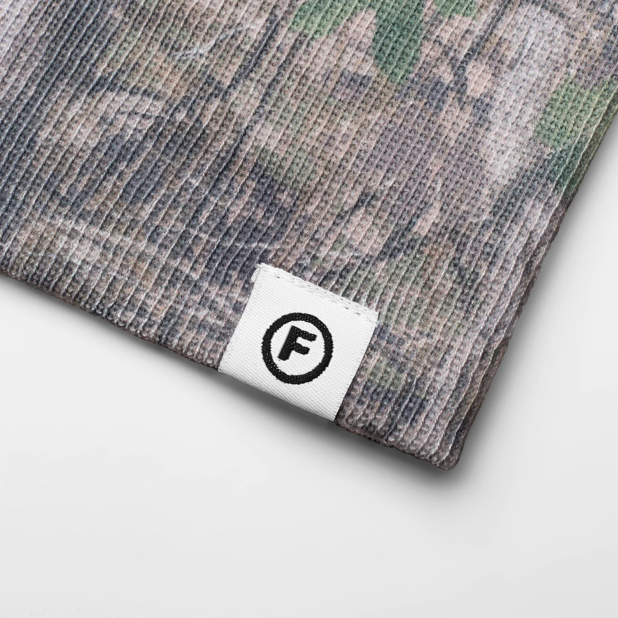 Skull Beanie | Green Tree Camo - Faded