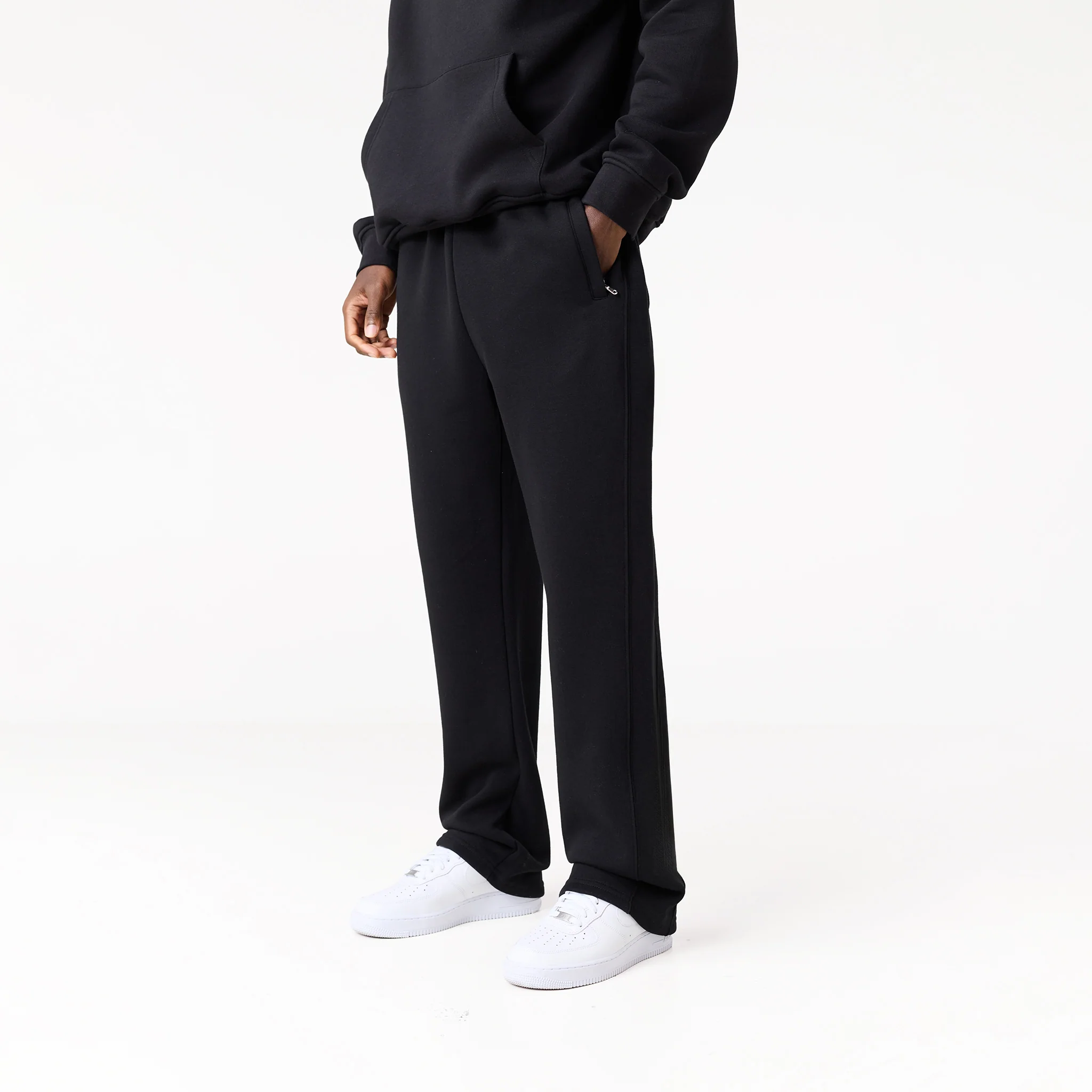 Open Hem Jogger | Black - Faded